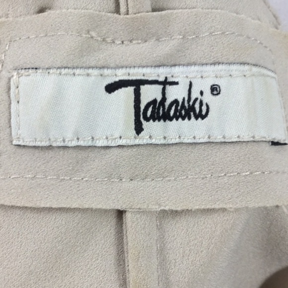 Vintage 90’s Tadaski Italy Tan Sleeveless Front Knot Bodycon Mini Dress Size M - Picture 9 of 9